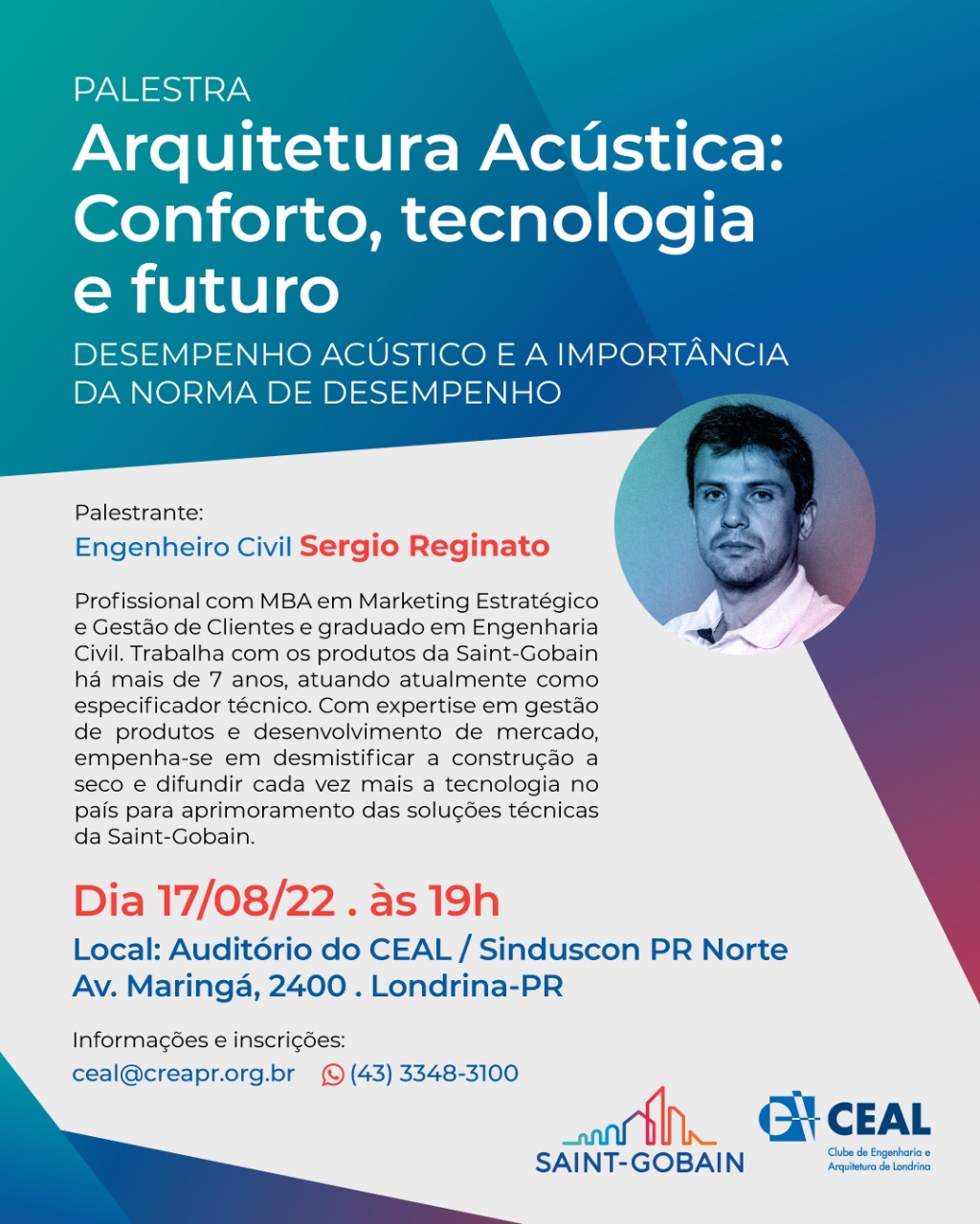 Palestra : Arquitetura Acústica: Conforto, tecnologia e futuro